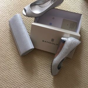 Silver shoes wore once to wedding